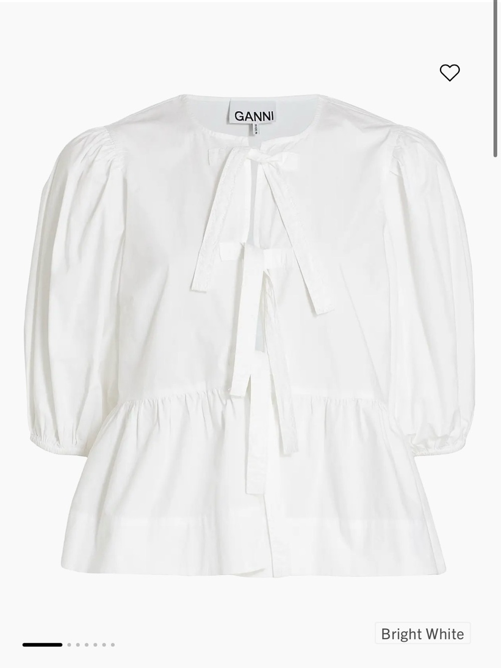 GANNI Cotton Poplin Peplum Blouse